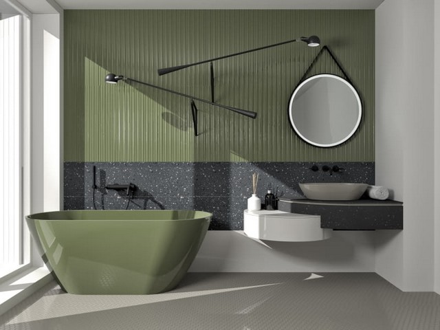 Зелений дизайн ванної кімнати