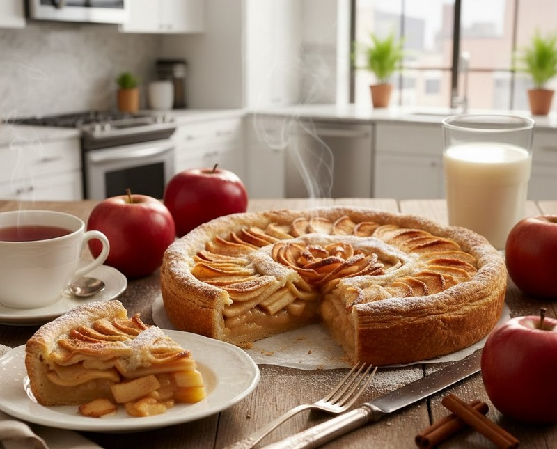 Яблучний пиріг на листковому тісті