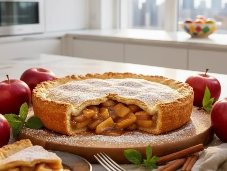 Американський яблучний пиріг на тонкому тісті