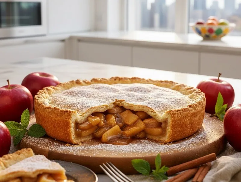 Американський яблучний пиріг на тонкому тісті